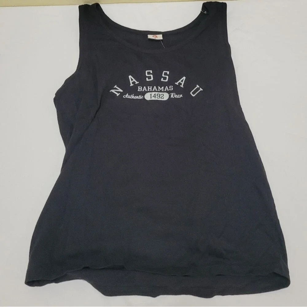 Nassau Bahamas Size Medium Women's Black Tank Top
